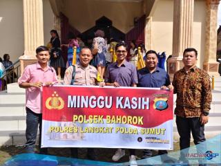 Polsek Bahorok Pengamanan Kegiatan Minggu kasih di Gereja GBKP Runggun Bahorok Klasis Kuala Langkat